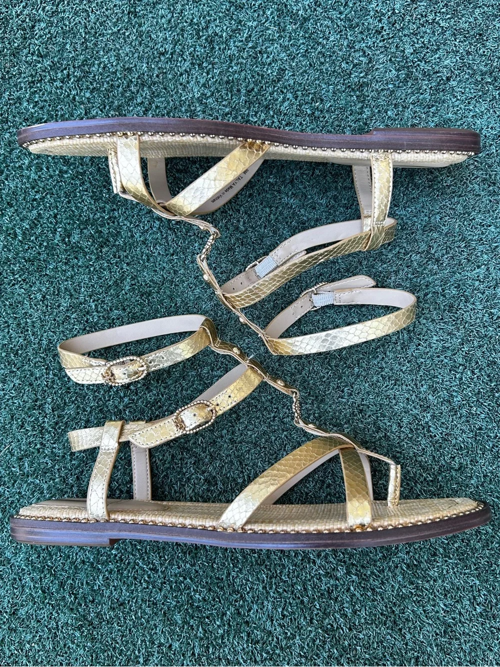 NWT Sam Edelman Talya Ankle Strap Sandal Gold 9